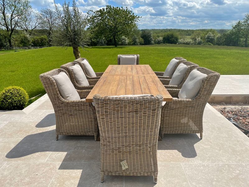 Valencia Willow 8 Chair Dining Set -Garden Furniture Centre-HighRange,Reclaimed Furniture,Rattan,Teak,Tables,Dining Set,Outdoor Dining-{collection_title}