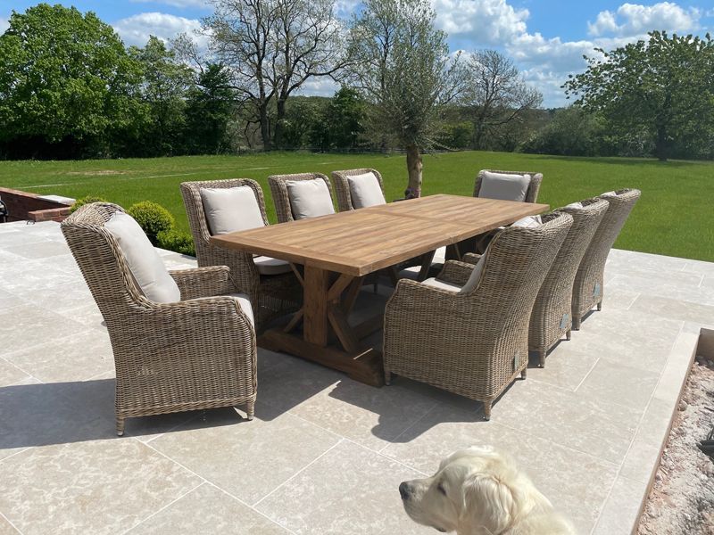 Valencia Willow 8 Chair Dining Set -Garden Furniture Centre-HighRange,Reclaimed Furniture,Rattan,Teak,Tables,Dining Set,Outdoor Dining-{collection_title}