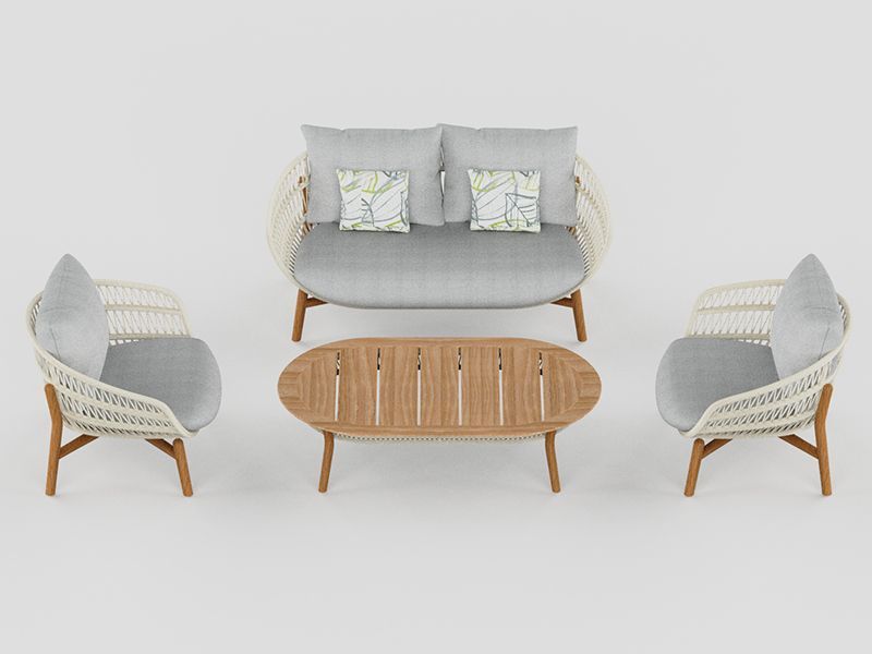 Vasca Rope 2 Seater Sofa Set | Beige Frame