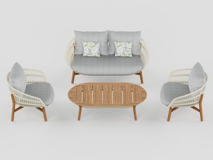 Vasca Rope 2 Seater Sofa Set | Beige Frame