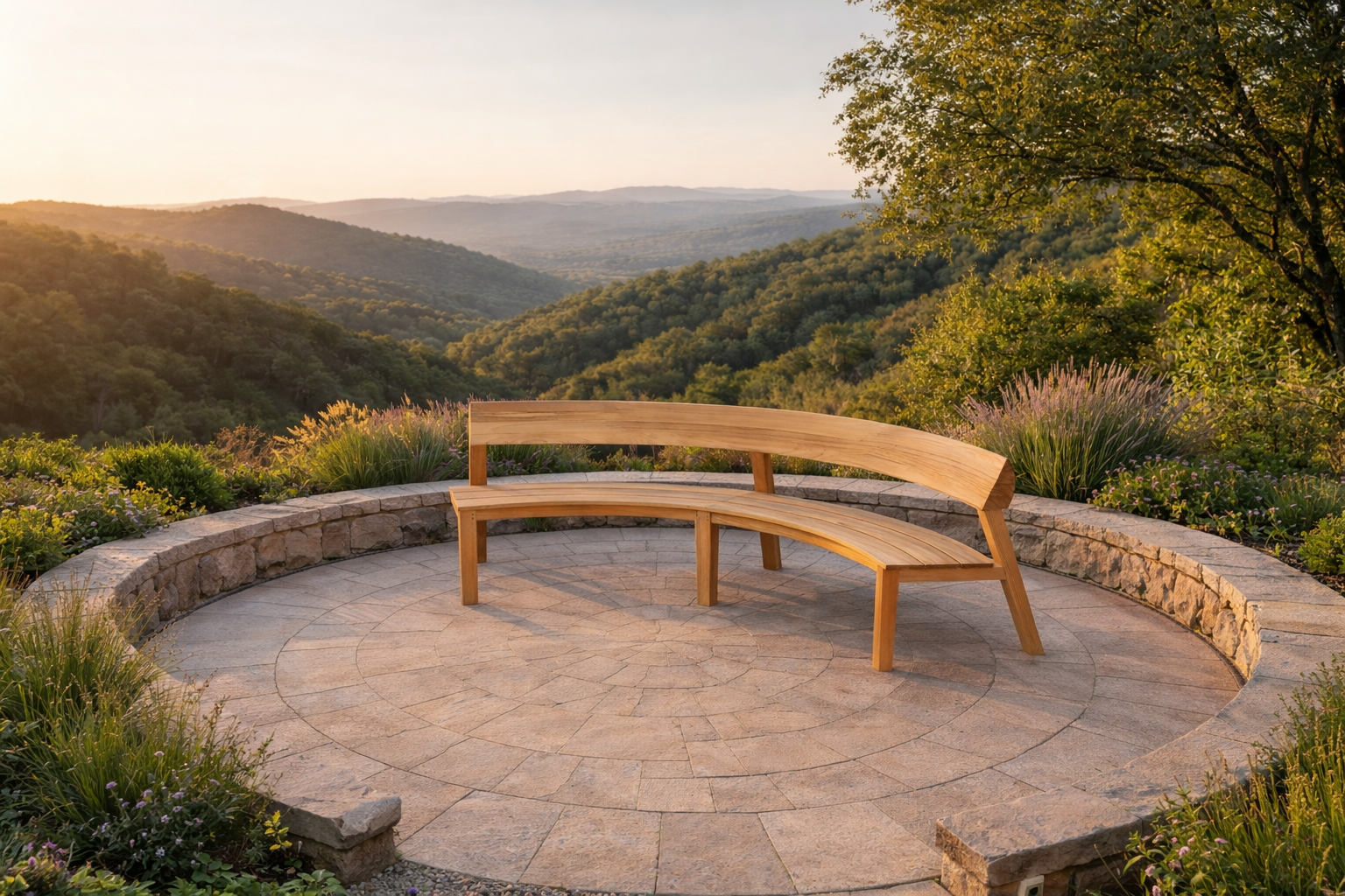 Veluta Curved Teak Bench | FSC® Certified