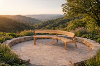 Veluta Curved Teak Bench | FSC® Certified