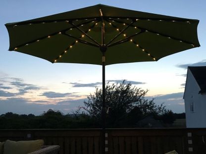Verona Parasol with USB Charger & LED Lights 