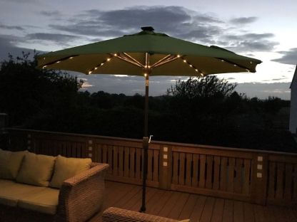 Verona Parasol with USB Charger & LED Lights 