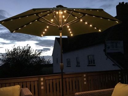 Verona Parasol with USB Charger & LED Lights 