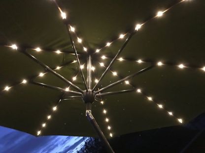 Verona Parasol with USB Charger & LED Lights 