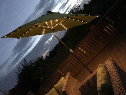 Verona Parasol with USB Charger & LED Lights 