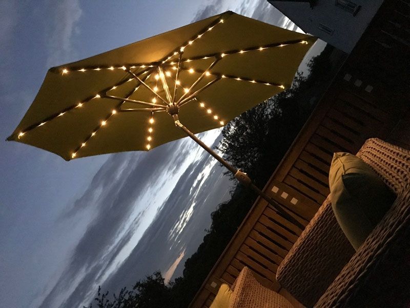 Verona Parasol with USB Charger & LED Lights 