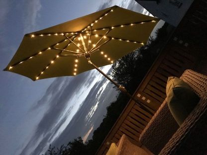 Verona Parasol with USB Charger & LED Lights 