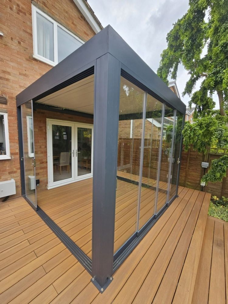 Bioclimatic Pergola 4 x 3m Wall Mounted | T7-Garden Furniture Centre-HighRange,Showroom exdis,Gazebos,Metal Gazebos,Wall Mounted Gazebos,Garden Rooms Gazebos,Bioclimatic Pergolas Gazebos-{collection_title}