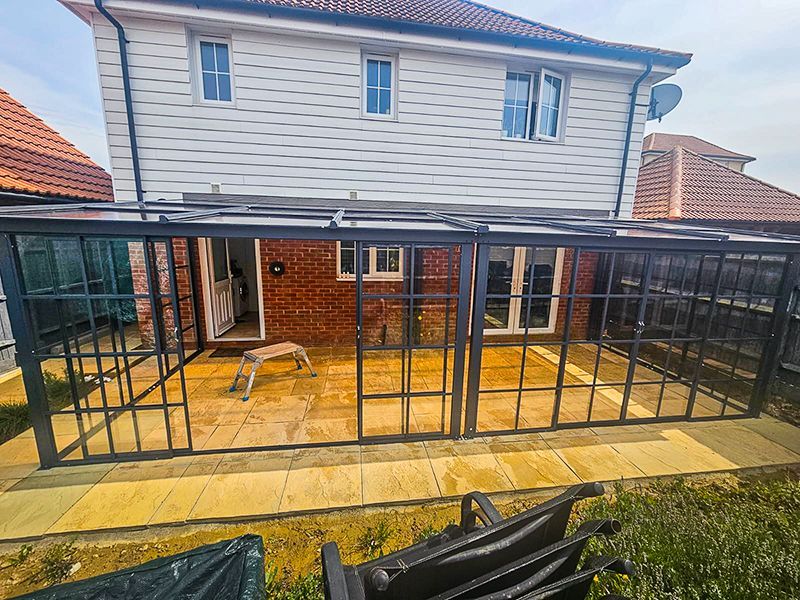 Four Seasons Wall Screen House 3 x 4.8M-Garden Furniture Centre-HighRange,Wall Mounted,Gazebos,Metal Gazebos,All Seasons Gazebos,Wall Mounted Gazebos,All Seasons Gazebo Range,Garden Rooms Gazebos,All Seasons Range,Screenhouse-{collection_title}