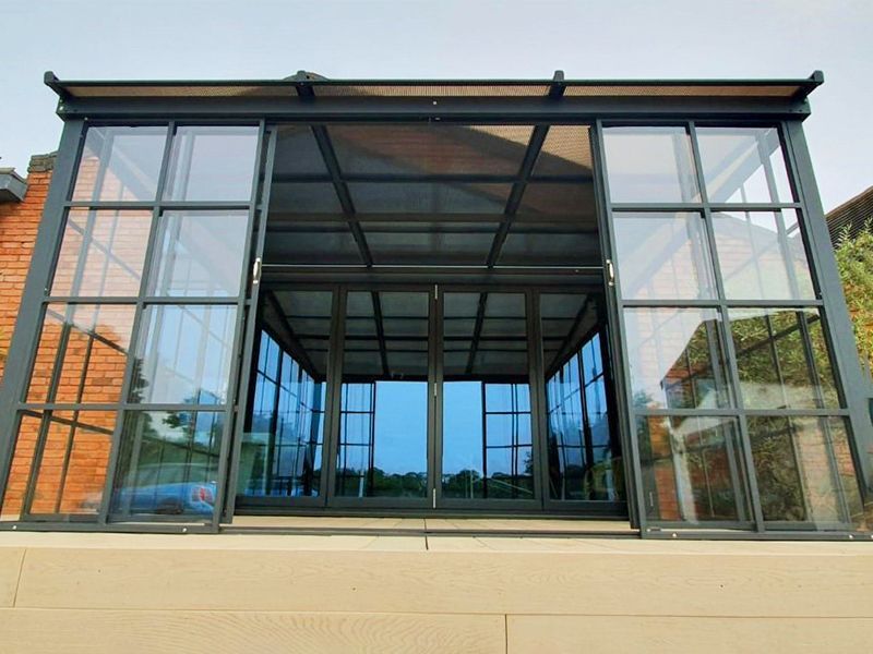 Four Seasons Wall Screen House 3 x 4.8M-Garden Furniture Centre-HighRange,Wall Mounted,Gazebos,Metal Gazebos,All Seasons Gazebos,Wall Mounted Gazebos,All Seasons Gazebo Range,Garden Rooms Gazebos,All Seasons Range,Screenhouse-{collection_title}