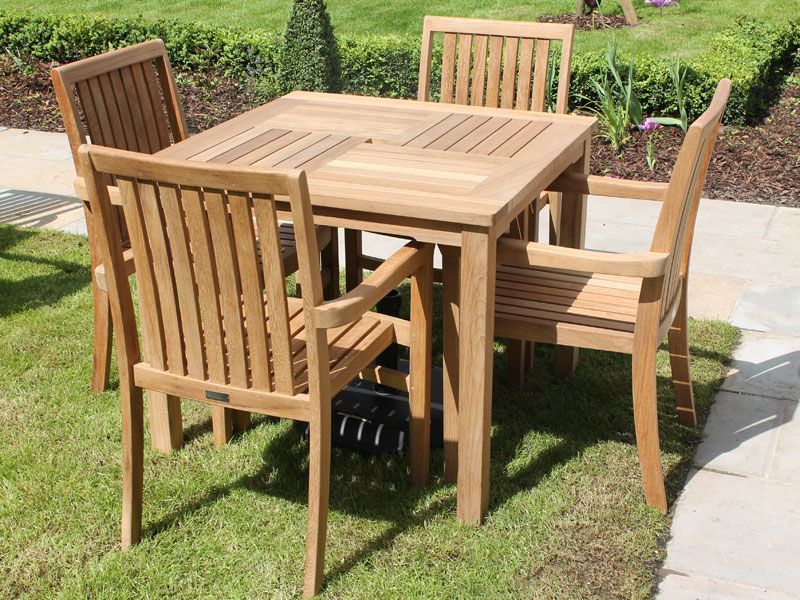 Warwick Square Table Set | FSC® Certified -Garden Furniture Centre-HighRange,Tables,Dining Set,Teak,Outdoor Furniture,Teak Garden Furniture,Outdoor Dining,Autumn & Winter Sale-{collection_title}