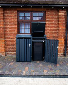 Anthracite Galvanized Steel Wheelie Bin Cover | Double