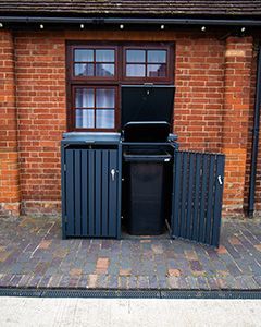 Anthracite Galvanized Steel Wheelie Bin Cover | Double