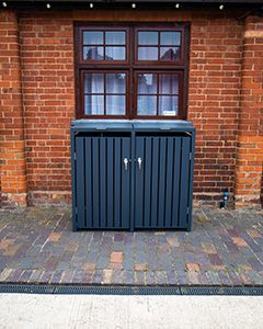 Anthracite Galvanized Steel Wheelie Bin Cover | Double