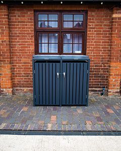 Anthracite Galvanized Steel Wheelie Bin Cover | Double