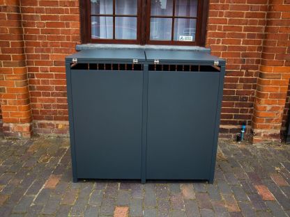 Anthracite Galvanized Steel Wheelie Bin Cover | Double