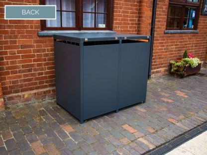 Anthracite Galvanized Steel Wheelie Bin Cover | Quad Set