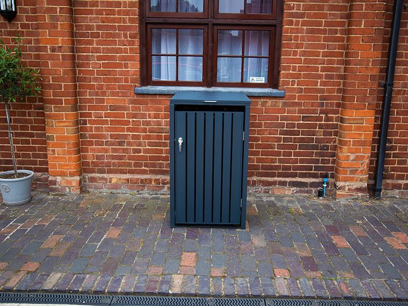 Anthracite Galvanized Steel Wheelie Bin Cover | Single