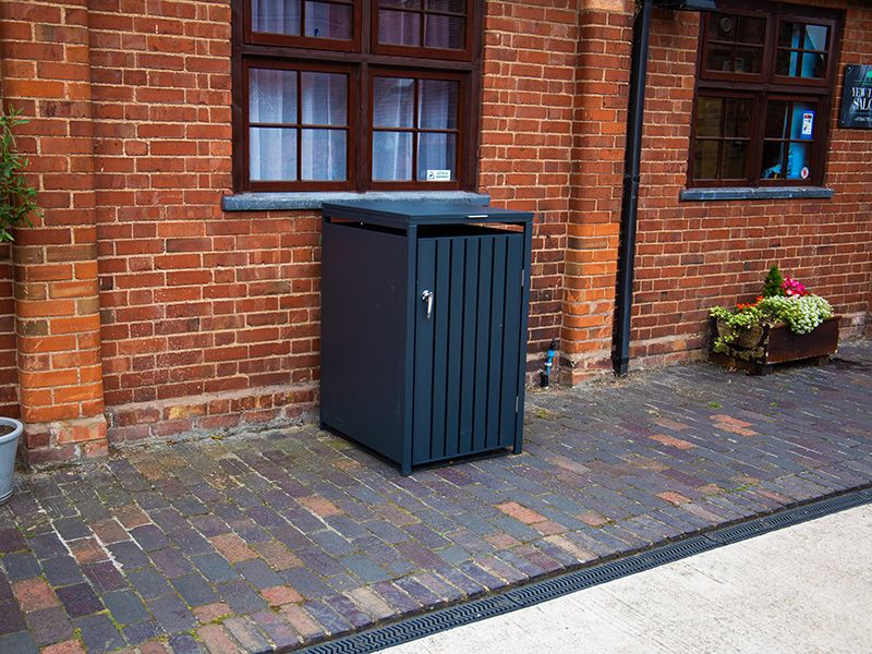 Anthracite Galvanized Steel Wheelie Bin Cover | Single