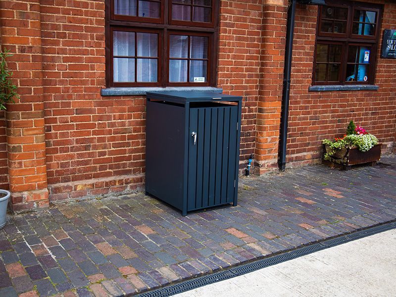 Anthracite Galvanized Steel Wheelie Bin Cover | Single