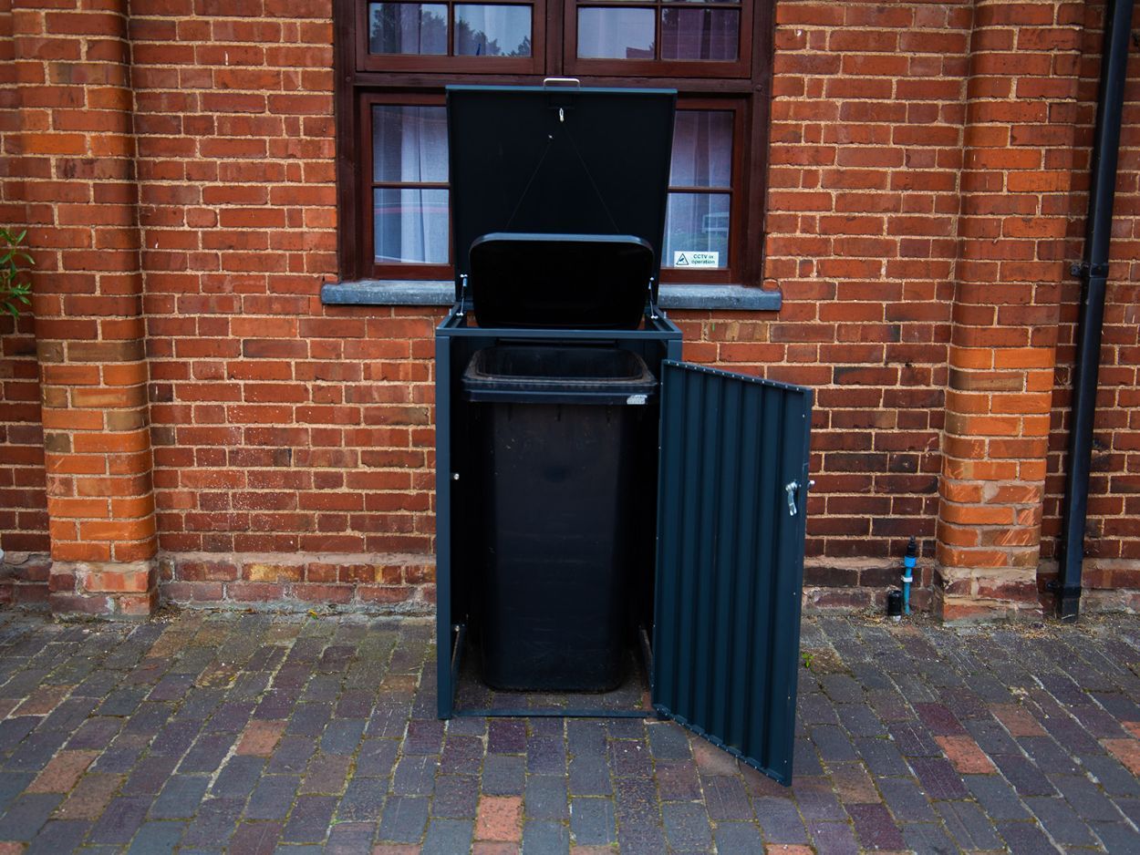 Anthracite Galvanized Steel Wheelie Bin Cover | Single