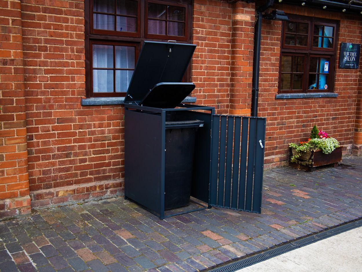 Anthracite Galvanized Steel Wheelie Bin Cover | Single