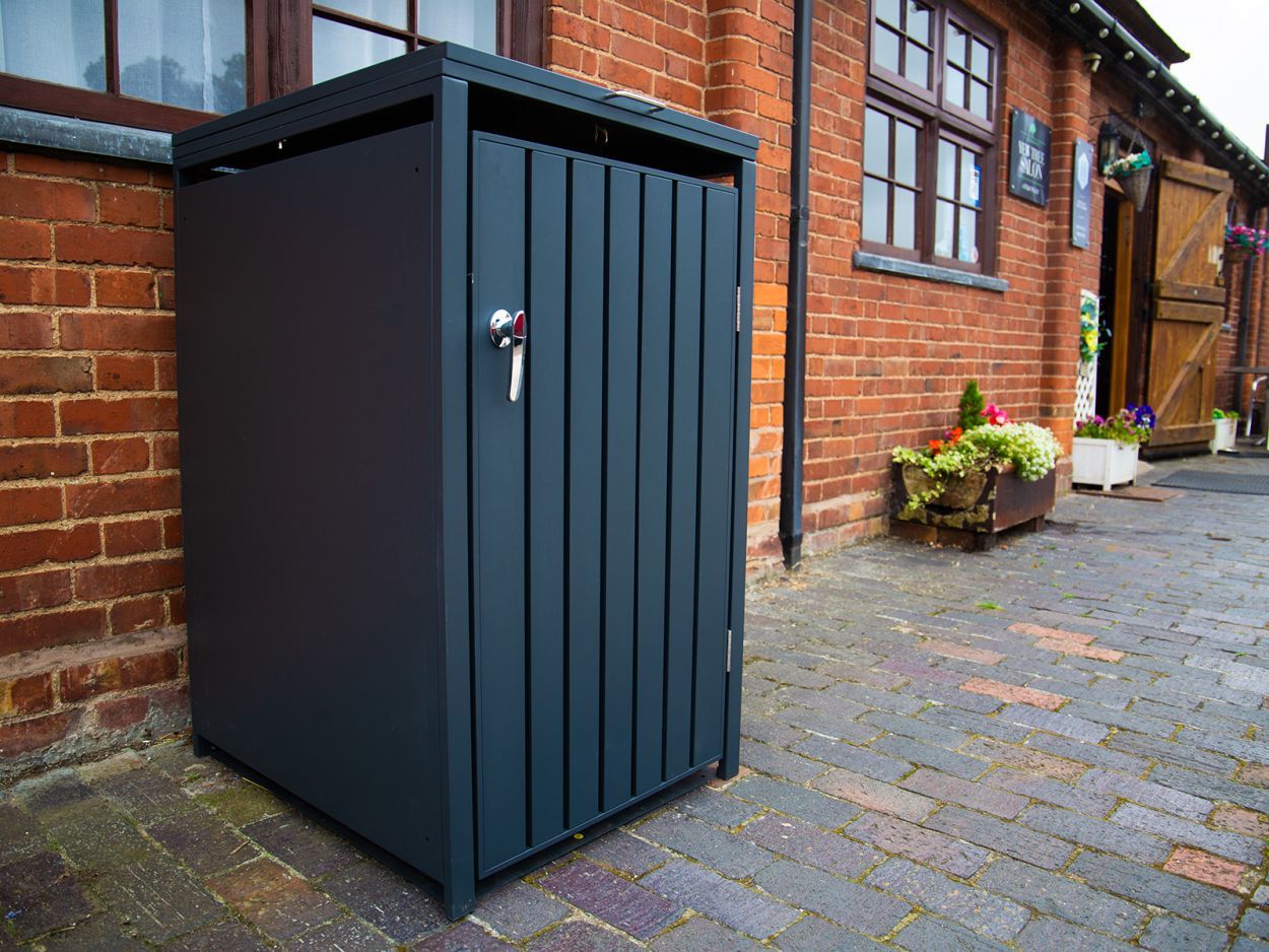 Anthracite Galvanized Steel Wheelie Bin Cover | Single