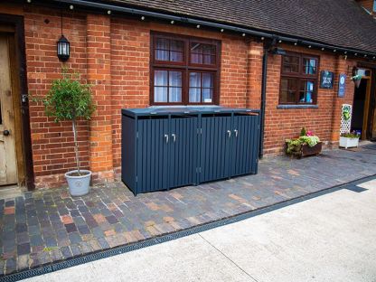 Anthracite Galvanized Steel Wheelie Bin Cover | Quad Set