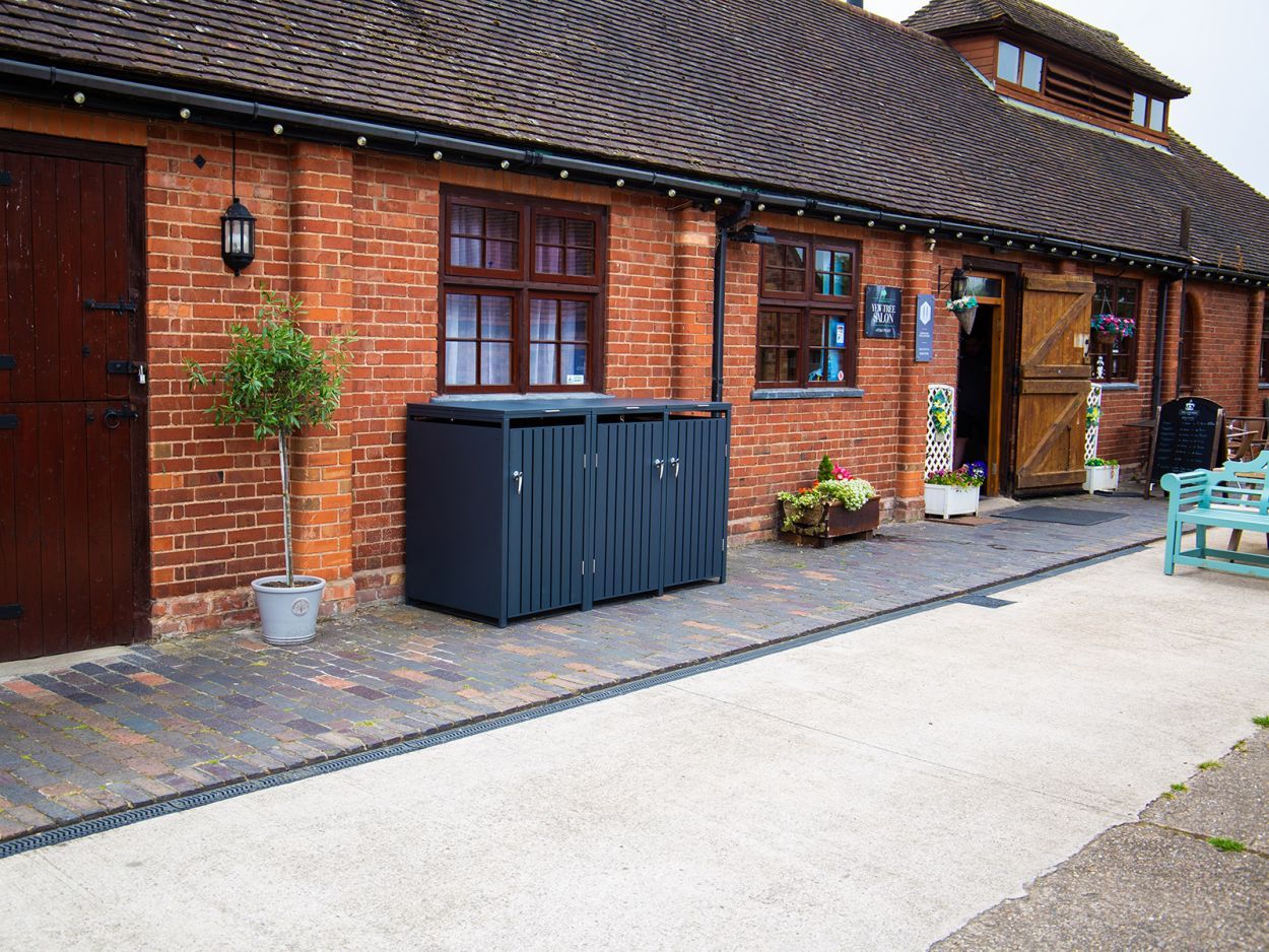 Anthracite Galvanised Steel Wheelie Bin Cover | Triple