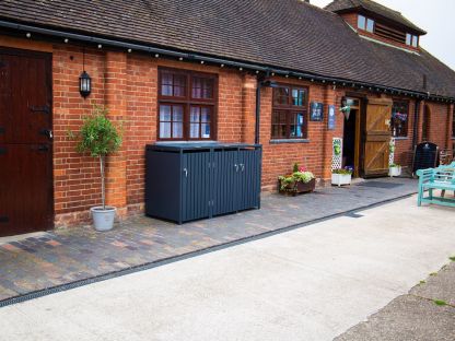 Anthracite Galvanised Steel Wheelie Bin Cover | Triple