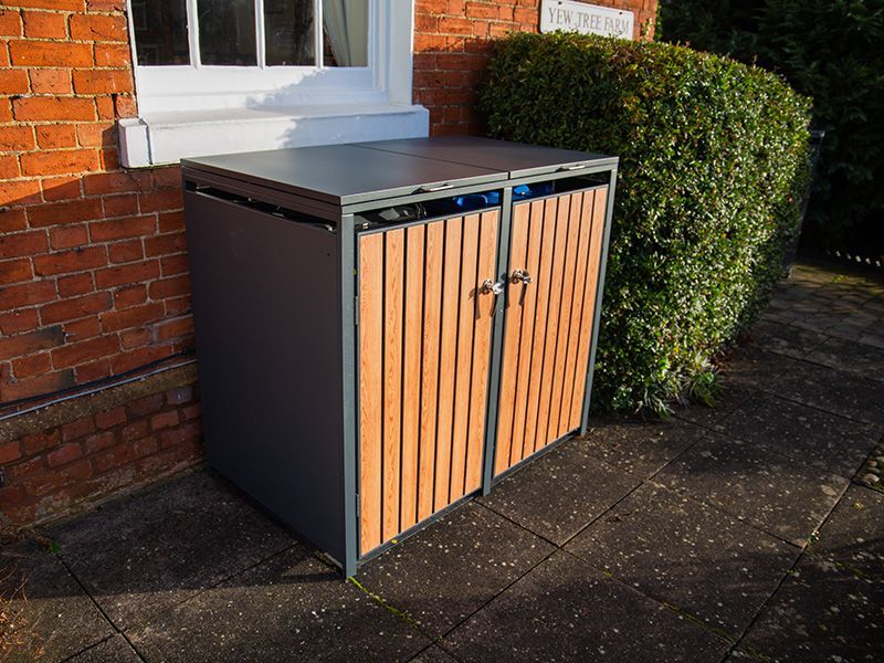 Galvanized Steel Wheelie Bin Cover | Double