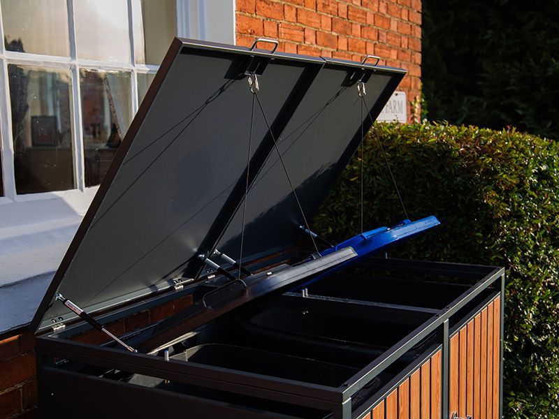 Galvanized Steel Wheelie Bin Cover | Double