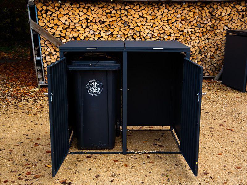 Galvanized Steel Wheelie Bin Cover | Double