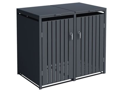 Anthracite Galvanized Steel Wheelie Bin Cover | Double