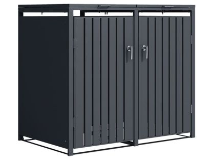 Anthracite Galvanized Steel Wheelie Bin Cover | Double