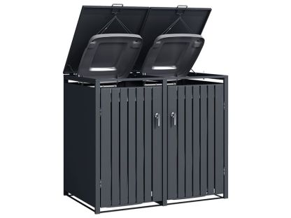 Anthracite Galvanized Steel Wheelie Bin Cover | Double