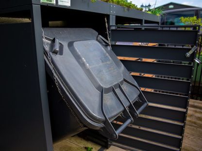 Galvanized Steel Wheelie Bin Cover With Planter | Quad Set