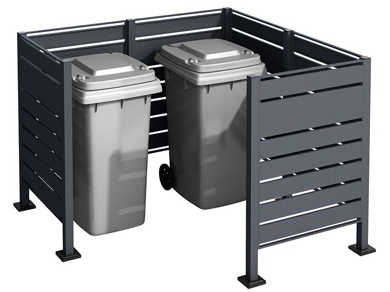 Galvanized Steel Wheelie Bin Screen | Modular-Garden Furniture Centre-LowRange,Anthracite,Accessories,Wheelie Bin Covers,Wheelie Bin Screens-{collection_title}