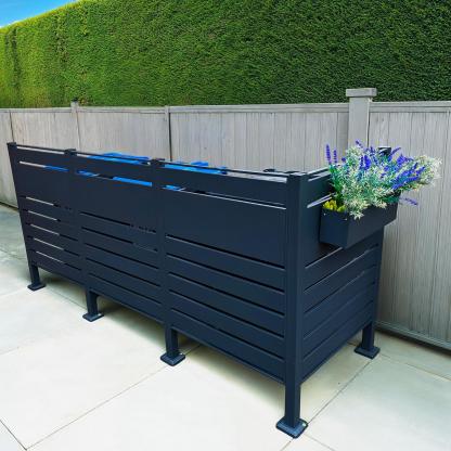Galvanized Steel Wheelie Bin Screen | Triple