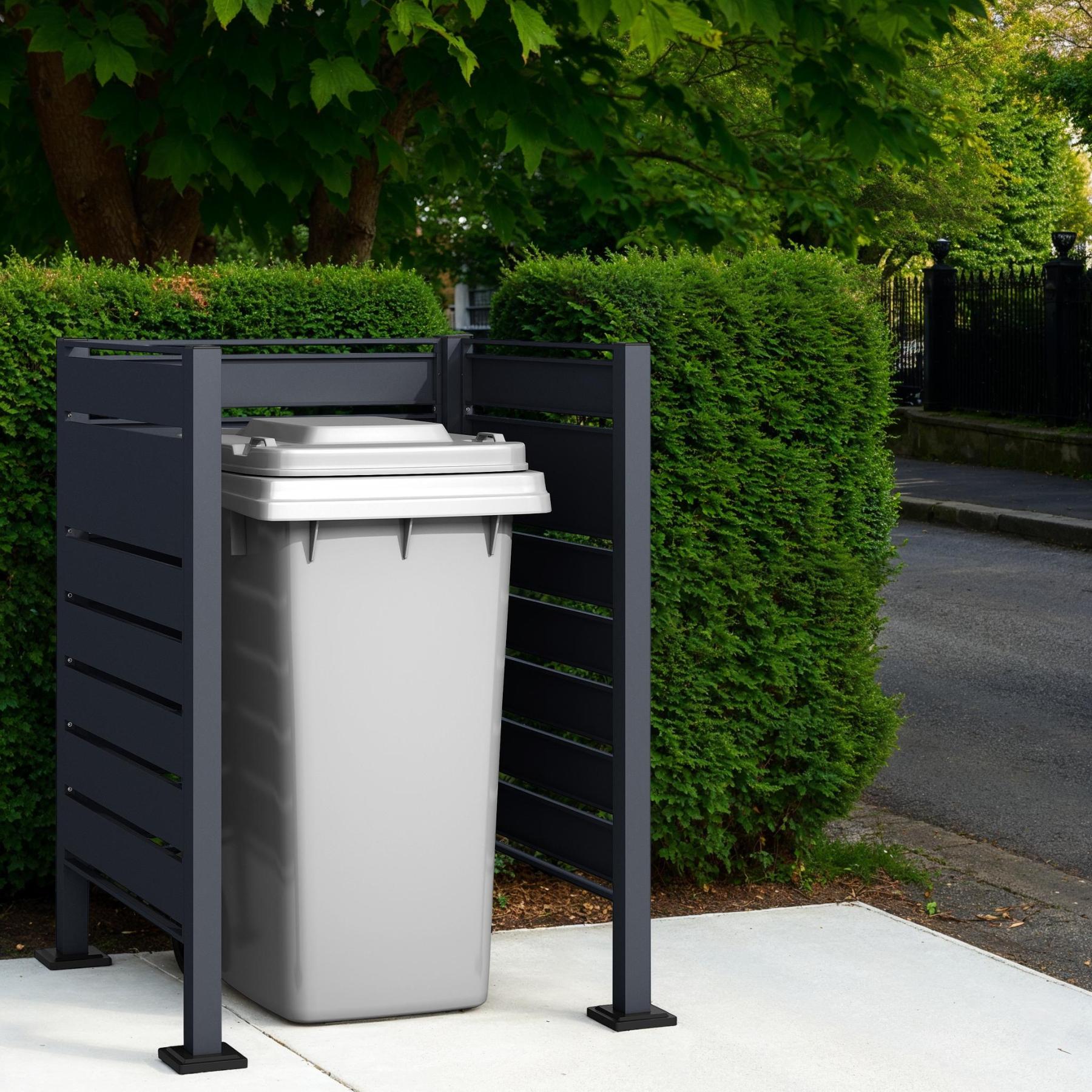 Galvanized Steel Wheelie Bin Screen | Modular-Garden Furniture Centre-LowRange,Anthracite,Accessories,Wheelie Bin Covers,Wheelie Bin Screens-{collection_title}
