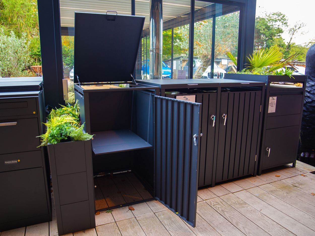 Galvanised Steel Wheelie Bin Shelf | For Single Bin Store-Garden Furniture Centre-LowRange,Under 100,Top Opening,Planter,Wood Effect,Anthracite,Accessories,Wheelie Bin Covers,Wheelie Bin Storage-{collection_title}