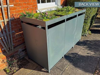 Galvanized Steel Wheelie Bin Cover With Planters | Triple
