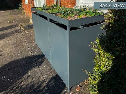 Galvanized Steel Wheelie Bin Cover With Planters | Triple