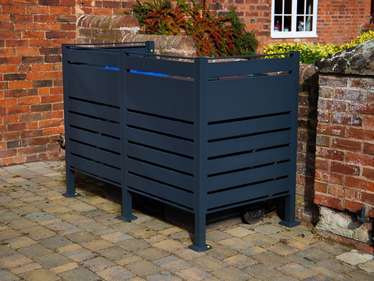 Galvanized Steel Wheelie Bin Screen | Modular-Garden Furniture Centre-LowRange,Anthracite,Accessories,Wheelie Bin Covers,Wheelie Bin Screens-{collection_title}