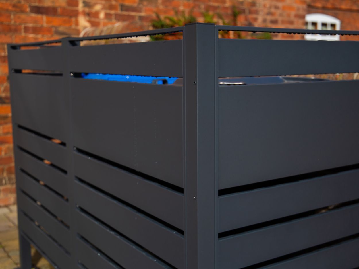 Galvanized Steel Wheelie Bin Screen | Modular-Garden Furniture Centre-LowRange,Anthracite,Accessories,Wheelie Bin Covers,Wheelie Bin Screens-{collection_title}