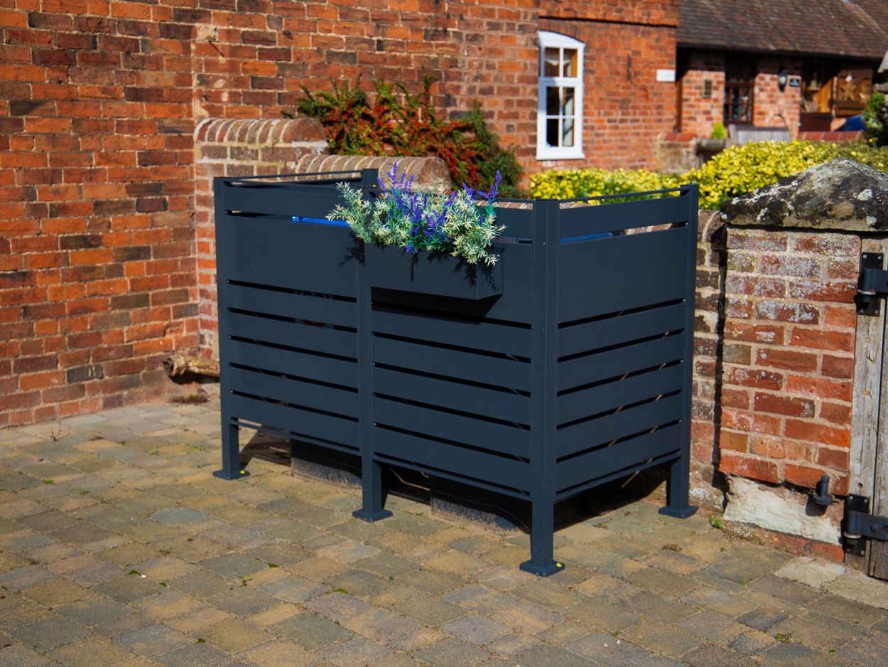 Galvanized Steel Planter | Wheelie Bin Screens | Modular-Garden Furniture Centre-LowRange,Under 100,Anthracite,Wheelie Bin Covers,Garden Planters,Wheelie Bin Storage,Wheelie Bin Screens-{collection_title}