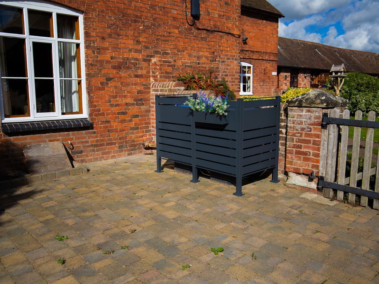 Galvanized Steel Planter | Wheelie Bin Screens | Modular-Garden Furniture Centre-LowRange,Under 100,Anthracite,Wheelie Bin Covers,Garden Planters,Wheelie Bin Storage,Wheelie Bin Screens-{collection_title}