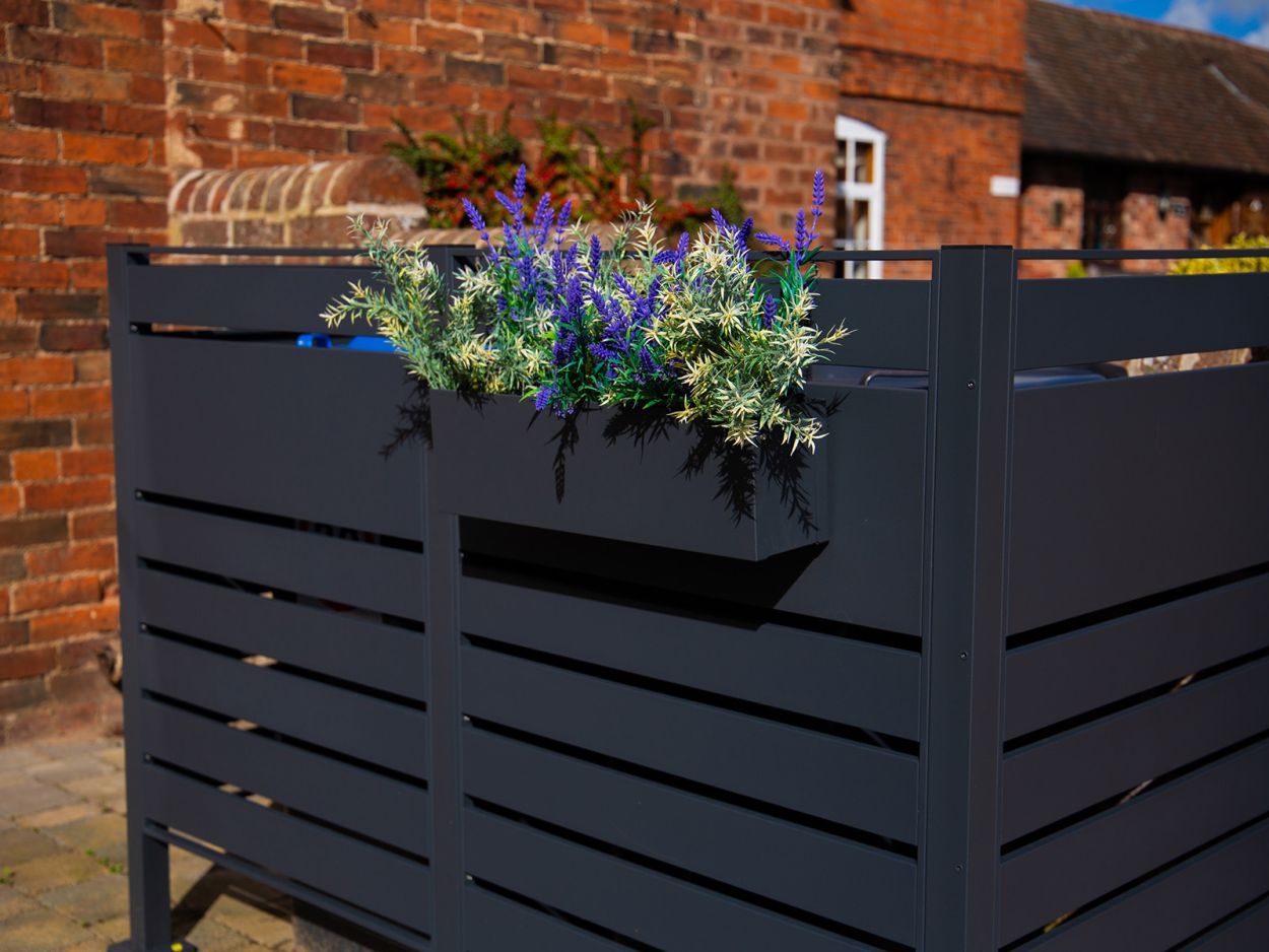 Galvanized Steel Wheelie Bin Screen | Modular-Garden Furniture Centre-LowRange,Anthracite,Accessories,Wheelie Bin Covers,Wheelie Bin Screens-{collection_title}